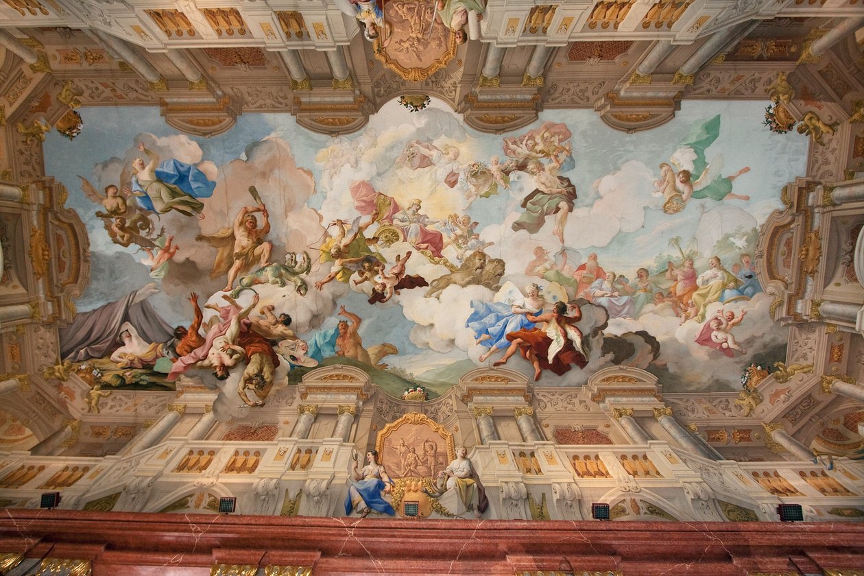Architectural Painting on the Ceiling Fresco by Gaetano Fant in the Marble Hall in the Stift Melk Benedictine Monastery, Lower Austria, Austria by Unknown