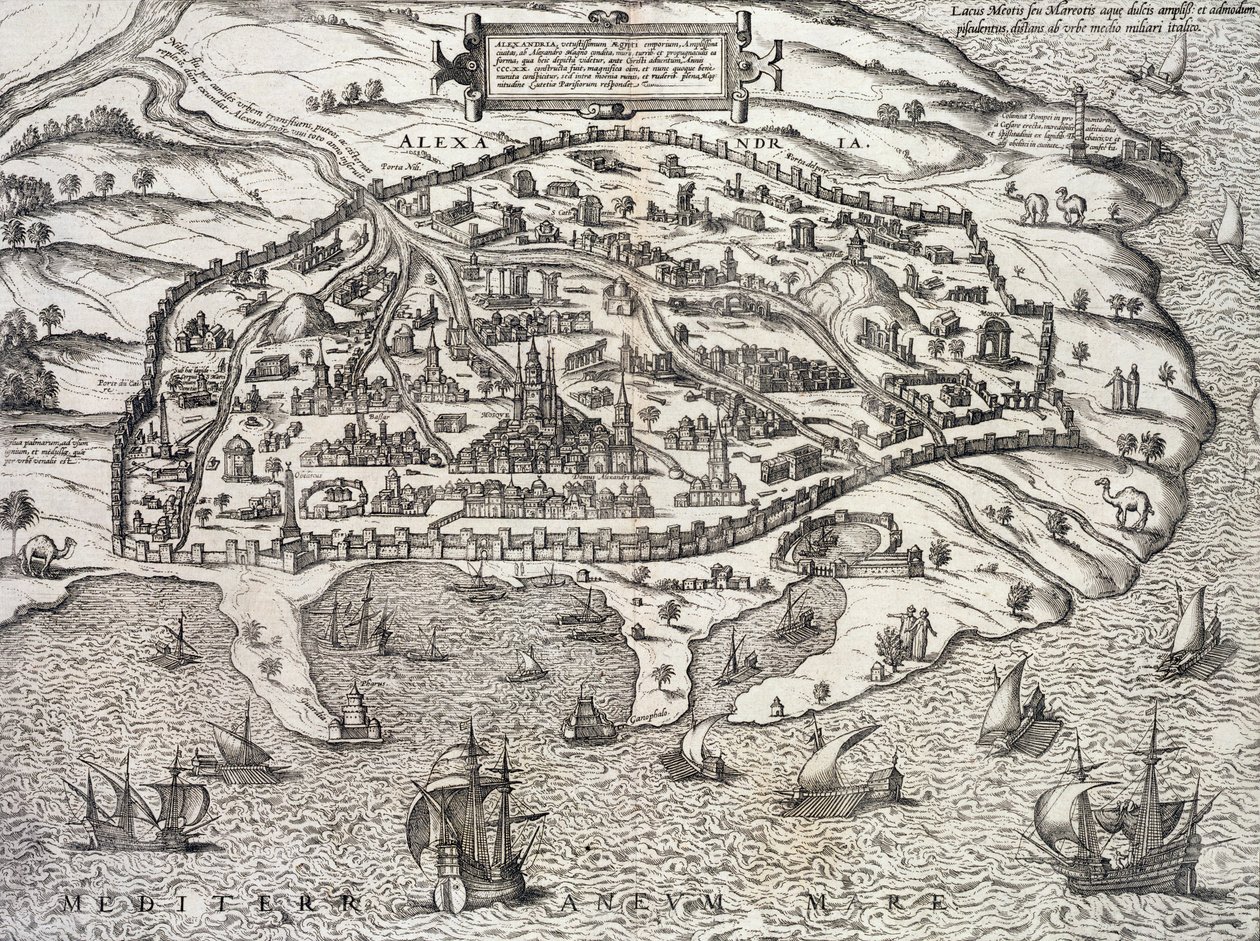 Town Map of Alexandria in Egypt, c.1625 by Unknown