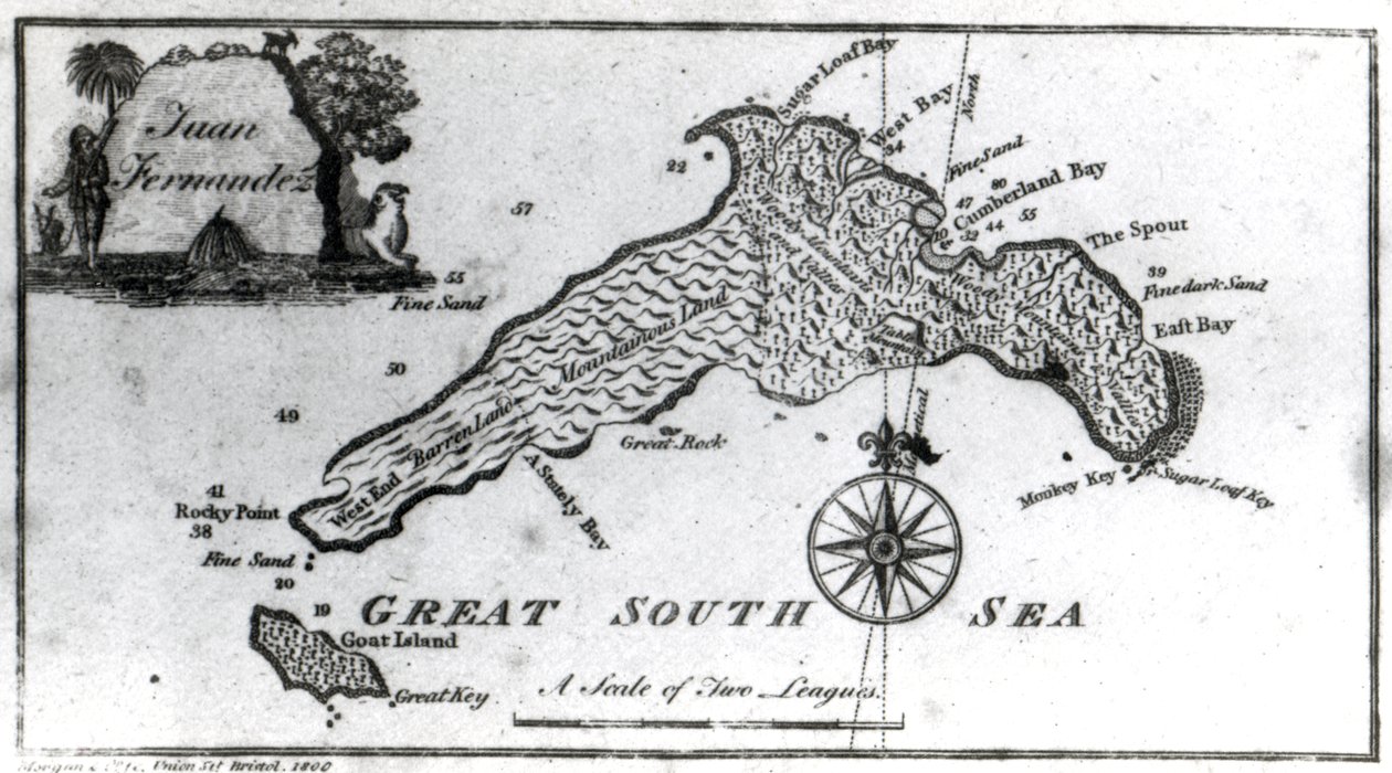 A Map of the Island of Juan Fernandez, Printed in 