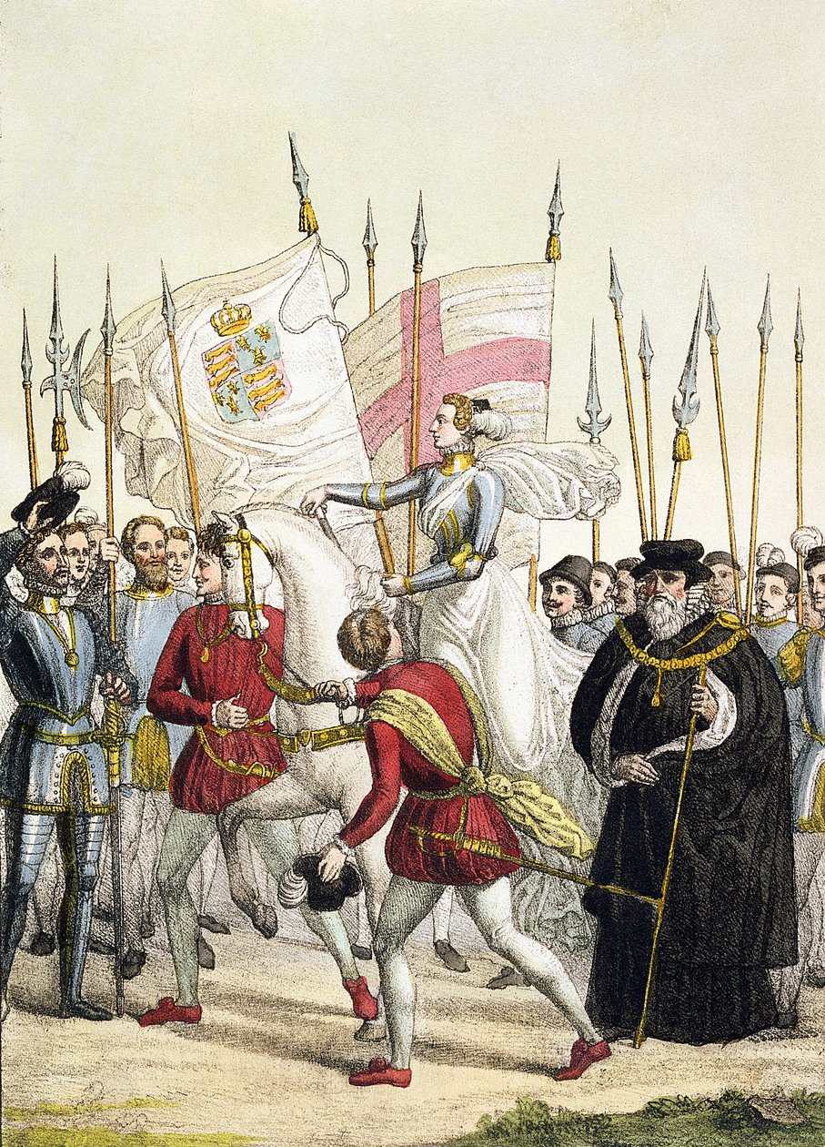 Queen Elizabeth I Rallying the Troops at Tilbury before the Arrival of the Spanish Armada, plate 12 from 