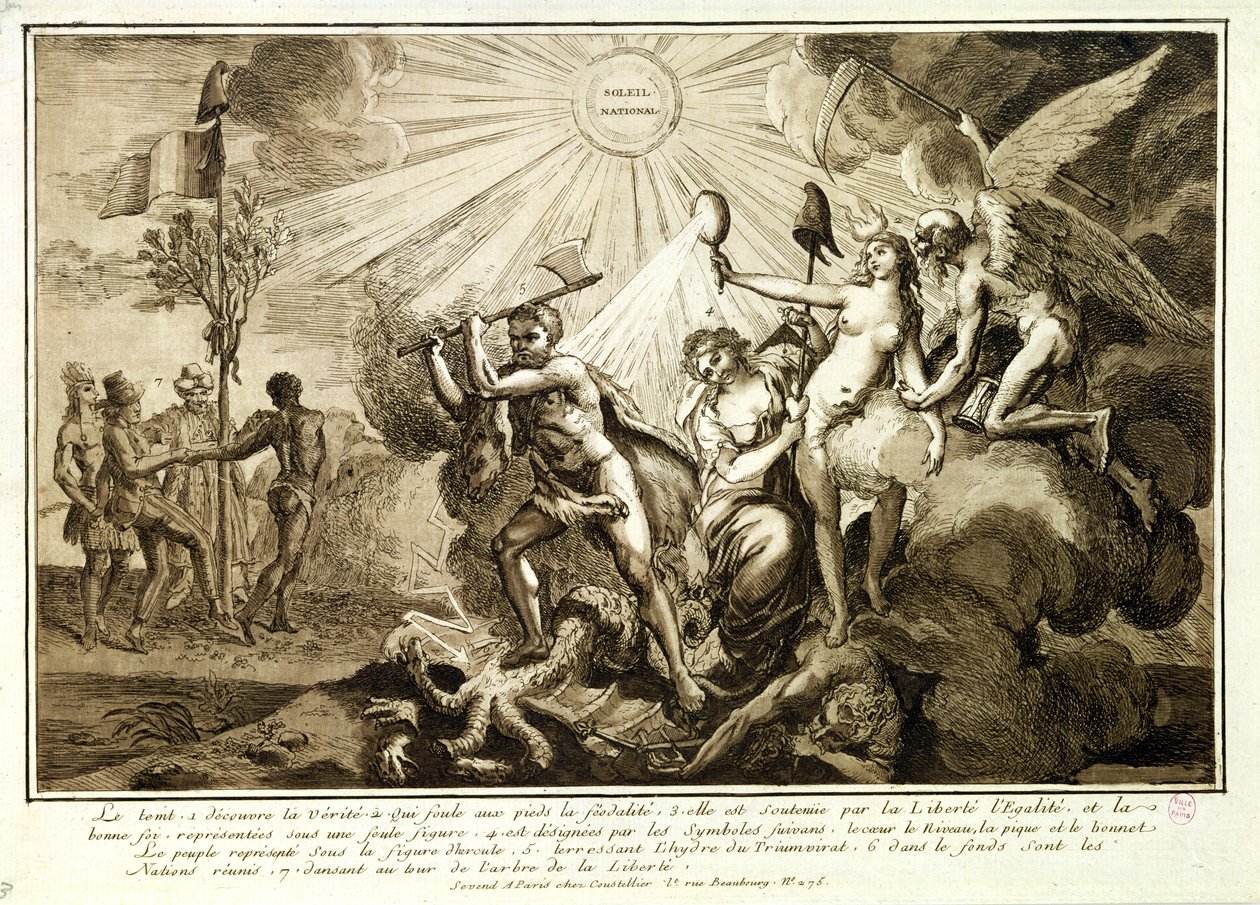 Father Time Discovers Truth Trampling Feudalism, c.1792-93 by French School