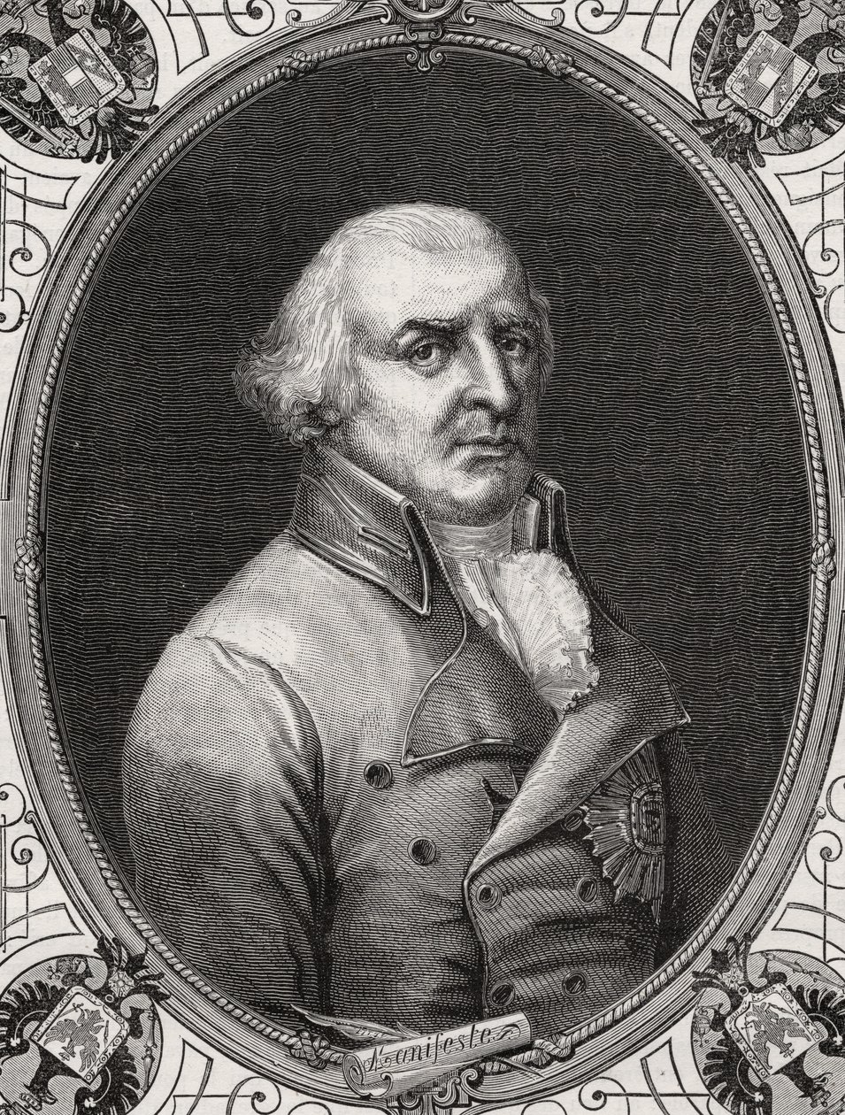 Karl Wilhelm Ferdinand, Duke of Brunswick-Luneberg, engraved by Stephane Pannemaker after Rambert, from 