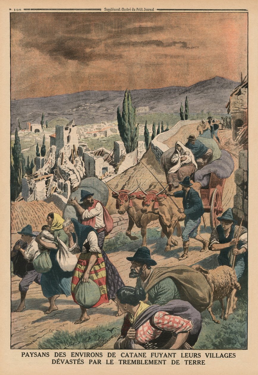Peasants of the Surroundings of Catania Fleeing Their Villages Devastated by the Earthquake (back cover illustration from 