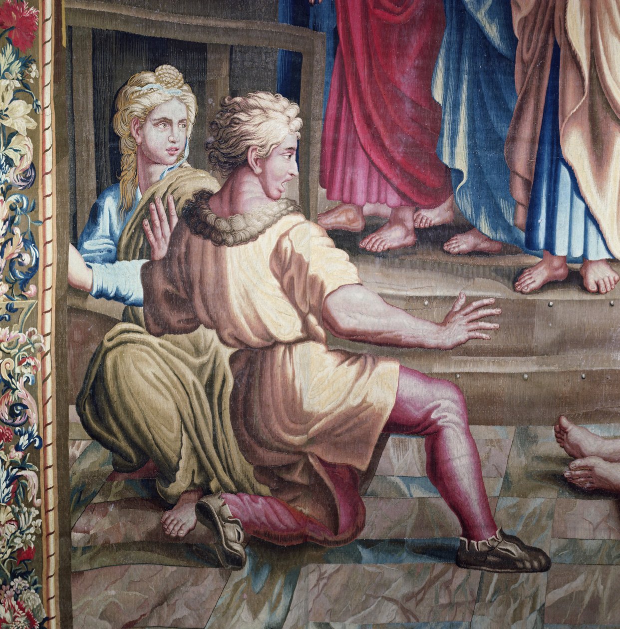 Tapestry Depicting the Acts of the Apostles, the Death of Ananias (detail) by Raffaello Sanzio Raphael