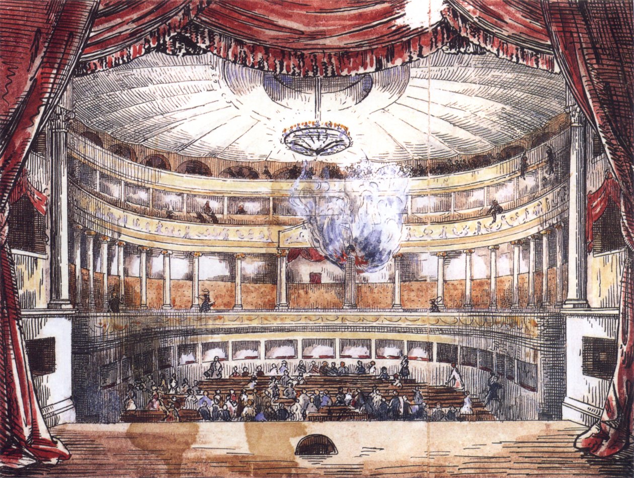 Fire at the Karlsruhe Court Theatre on February 28, 1847 by Unknown