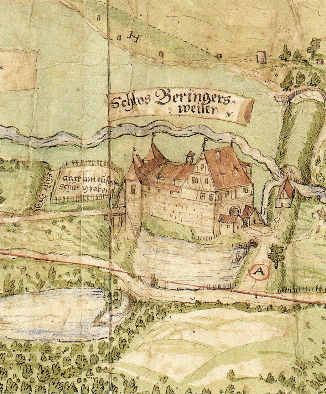 The Now Disappeared Castle Böhringsweiler Near Wüstenrot (Today in the Municipality of Großerlach) in the 16th Century by Unknown