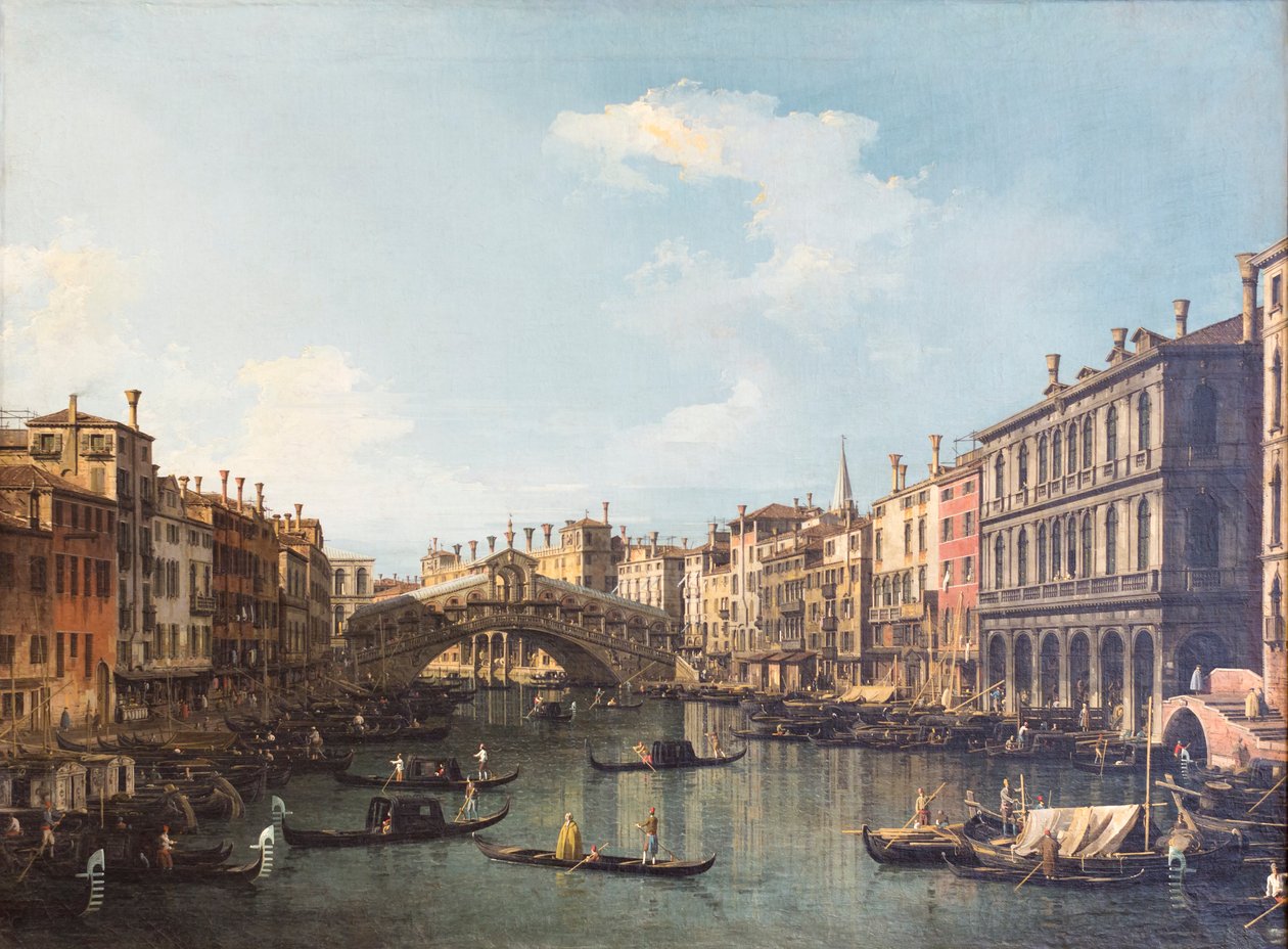 View of Venice with the Rialto Bridge by (1697 1768) Canaletto