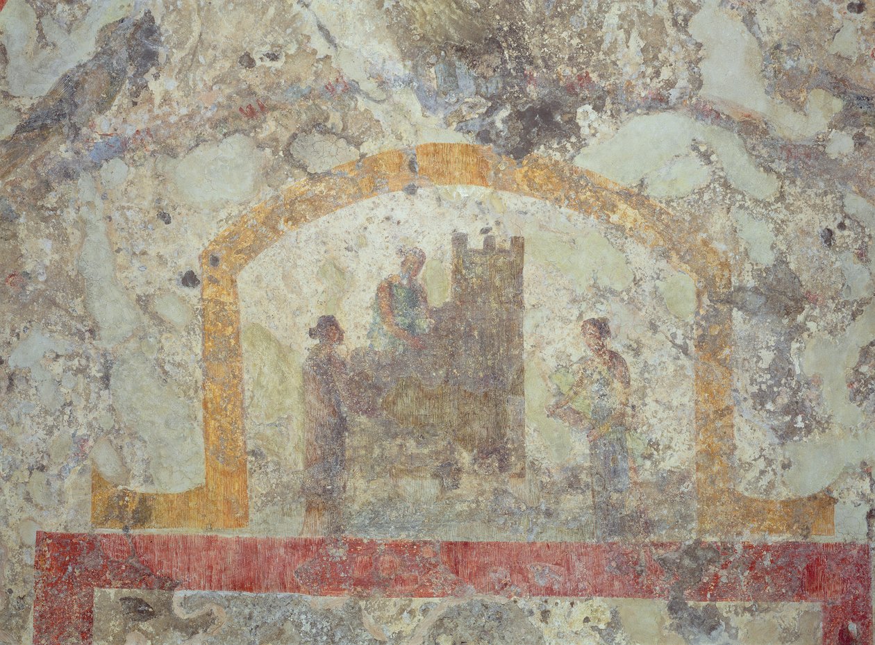 A decorated vault from the vestibule of the upper level of the catacombs by Unknown
