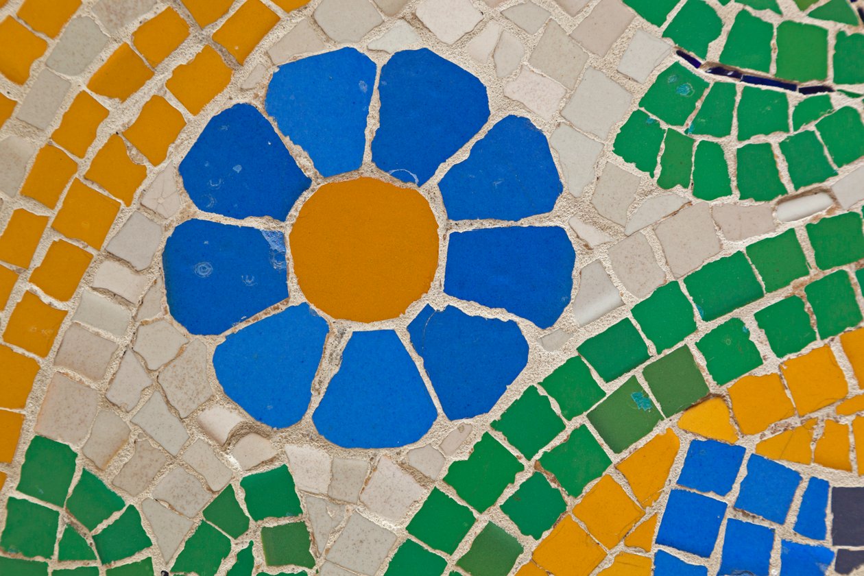 Barcelona, Spain. Mosaic Work on Facade of Palau de la Música Catalana. Modernista Building by Lluís Domènech i Montaner. Palace of Catalan Music. by Unknown