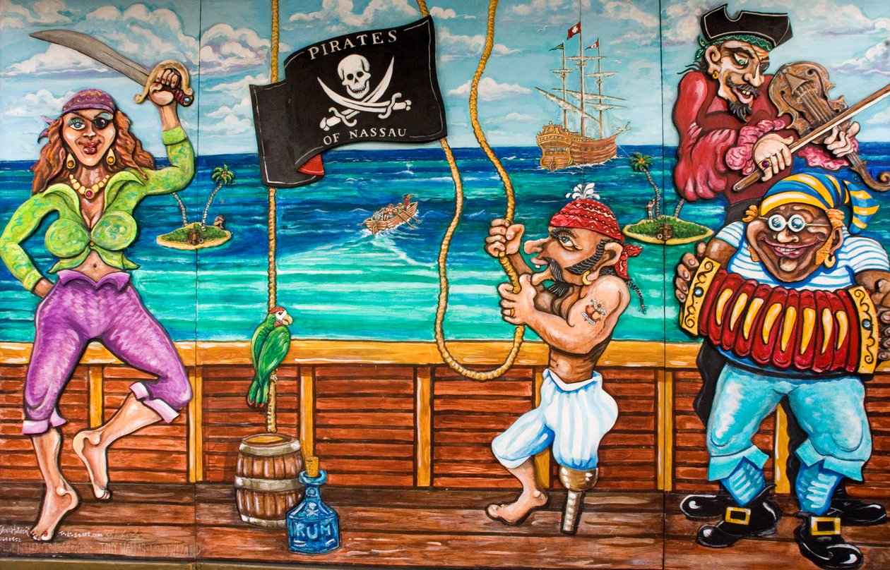 Decorated Painted on the Outside of the Pirate Museum, Bahamas by Unknown