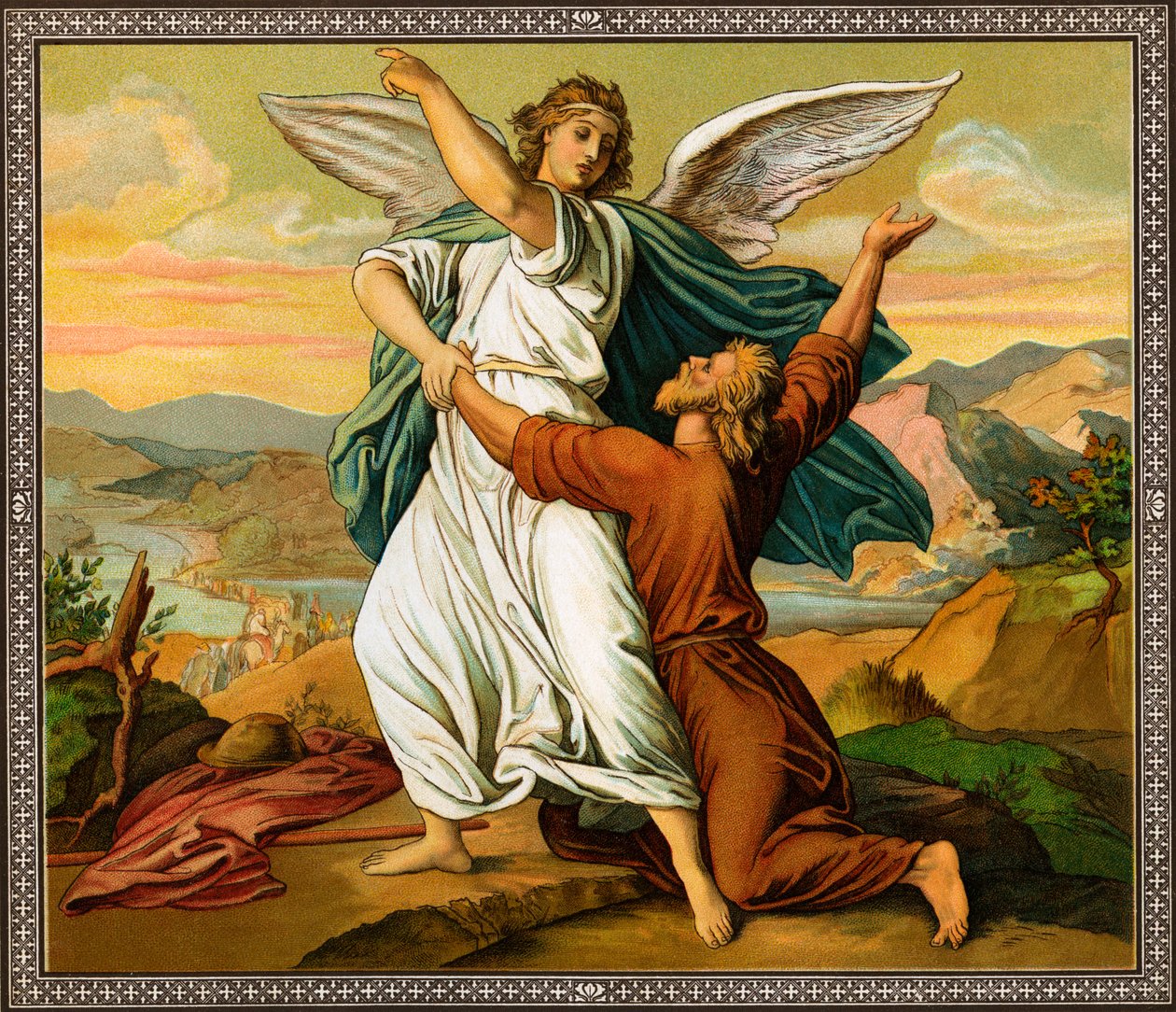 Jacob Wrestling with the Angel - Bible by Unknown