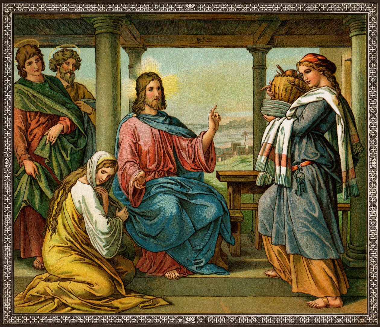 Jesus in the House of Martha and Mary - Bible, New Testament by Unknown