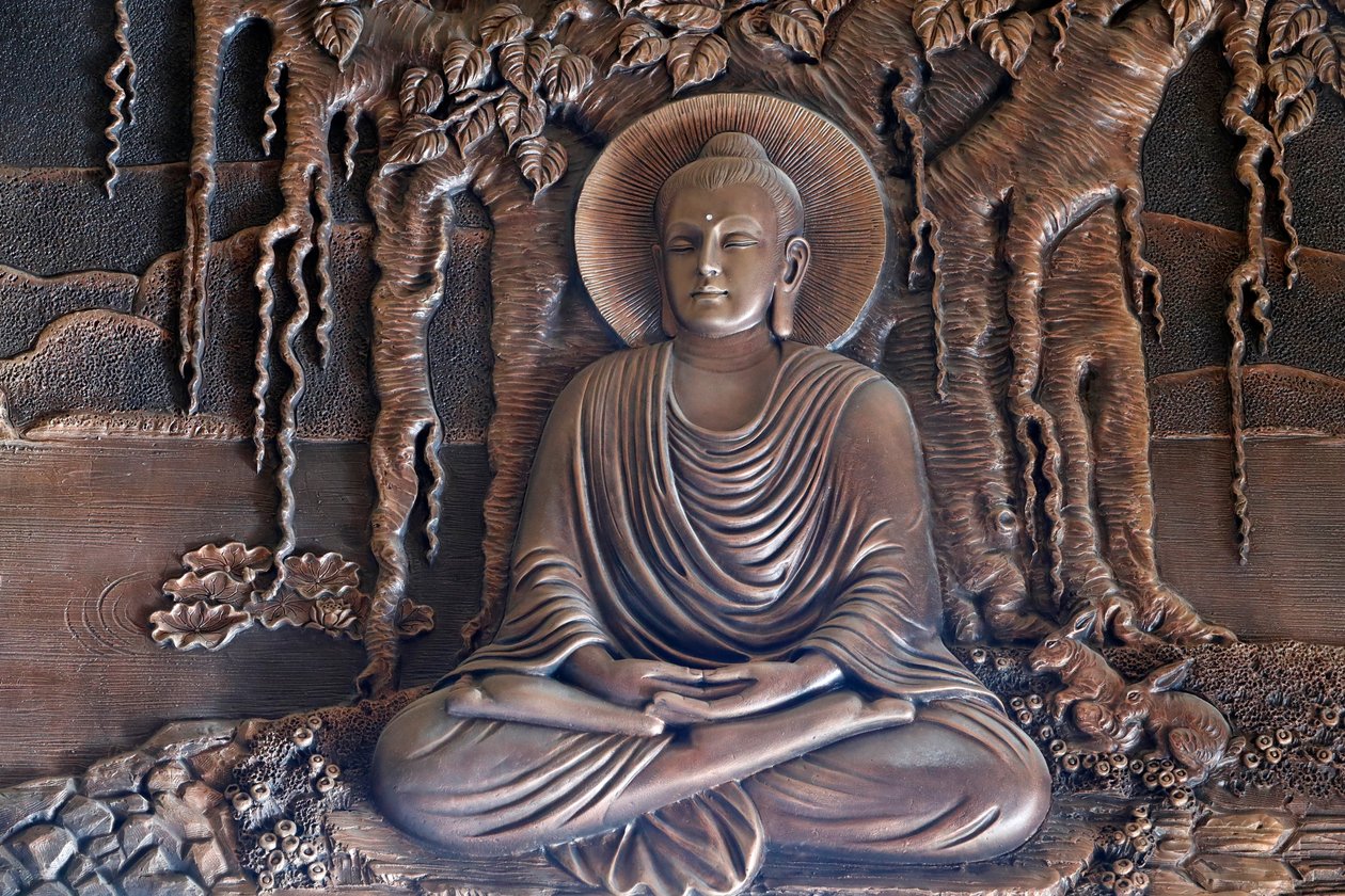 Linh Phong Buddhist Temple, Shakyamuni Buddha Sitting in the Meditation Pose Under the Bodhi Tree, Dalat, Vietnam by Unknown