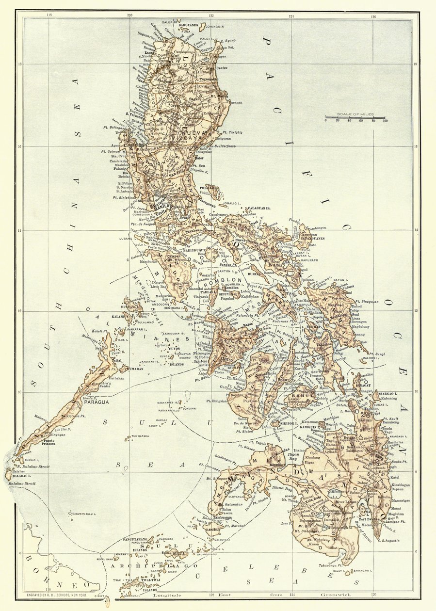 Map of the Philippines at the End of the 19th Century by Unknown