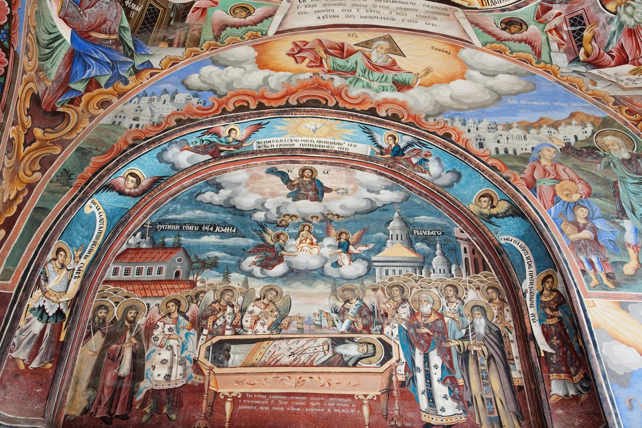 Paintings by Zahari Zograf on the Outer Walls of the Rila Monastery by Unknown