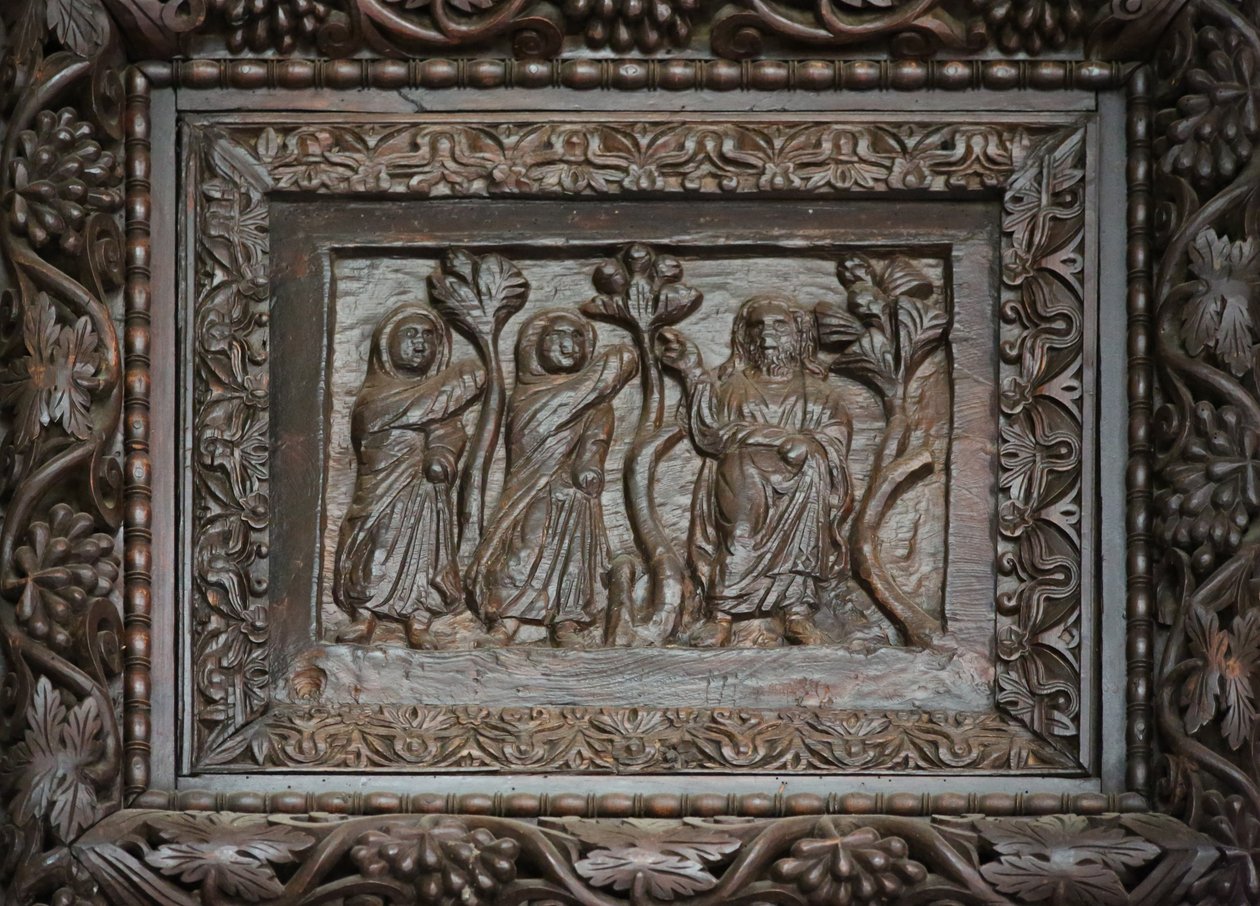 Panel from 5th Century Door: Christ Appears to the Holy Women at the Tomb by Unknown