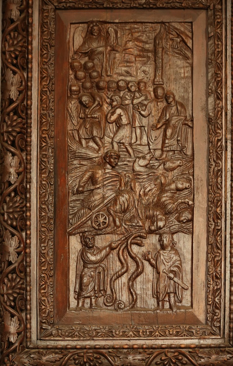 Panel from 5th Century Door: The Exodus: Pharaoh