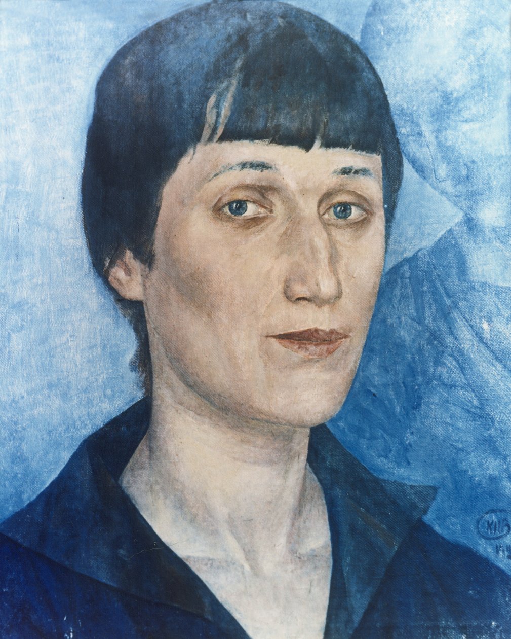 Portrait of Russian Poet Anna Akhmatova (1888-1966) by Petrov-Vodkin, 1922 by Unknown