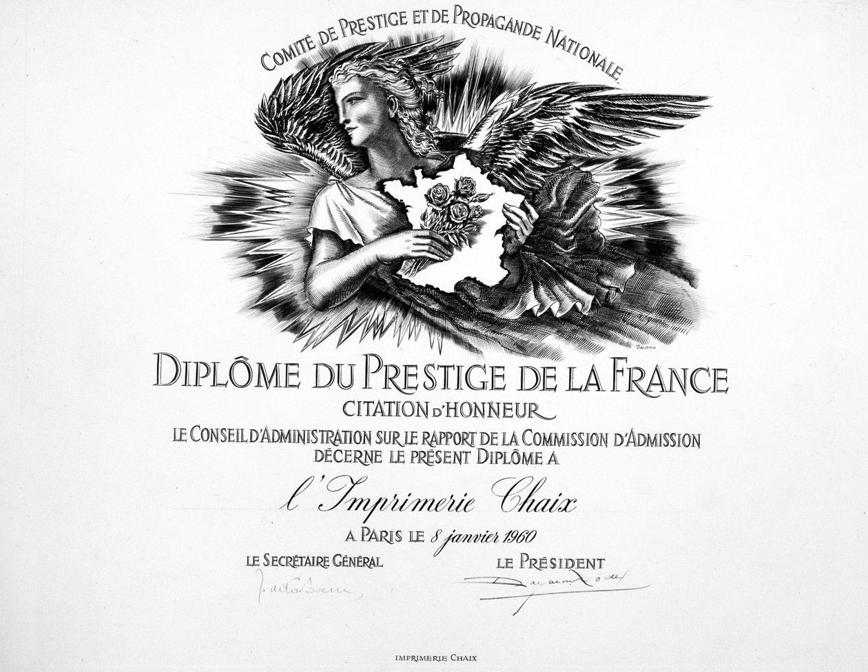 Prestige Diploma at Chaix Printing by Unknown