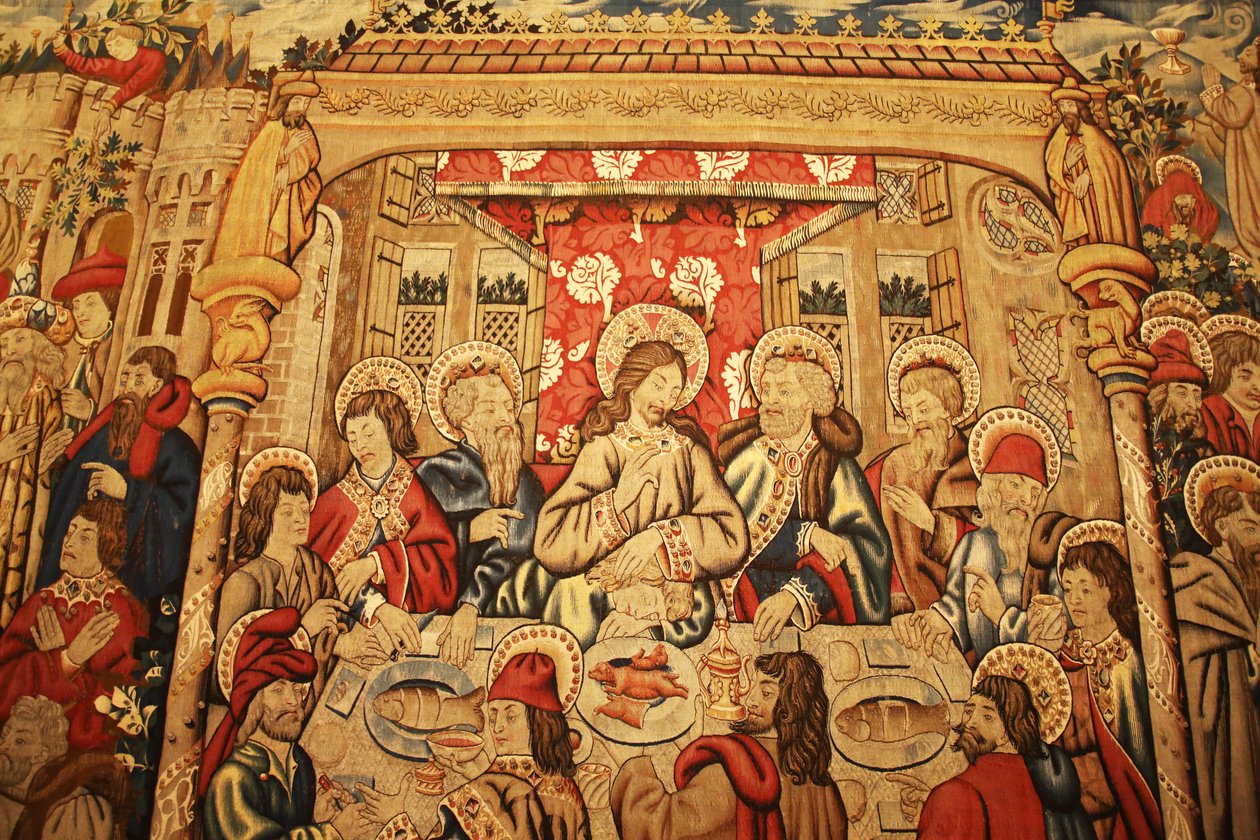 Vatican Museum: Tapestry with the Last Supper (from Episodes from the Passion, Tournai?, late 15th century) (Galleria di San Pio V, St Pius V Gallery) by Unknown