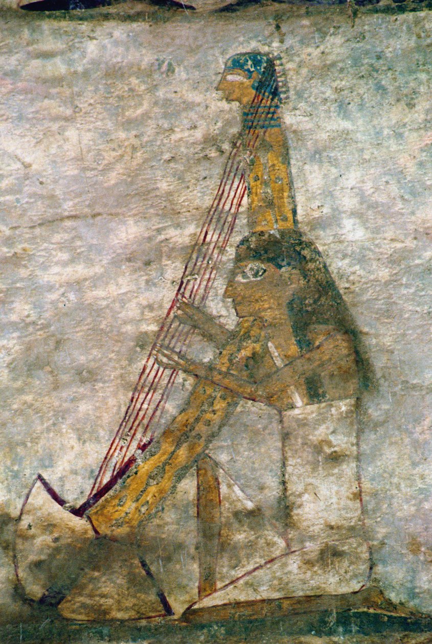 Woman Playing an Arched Harp (detail) by Unknown