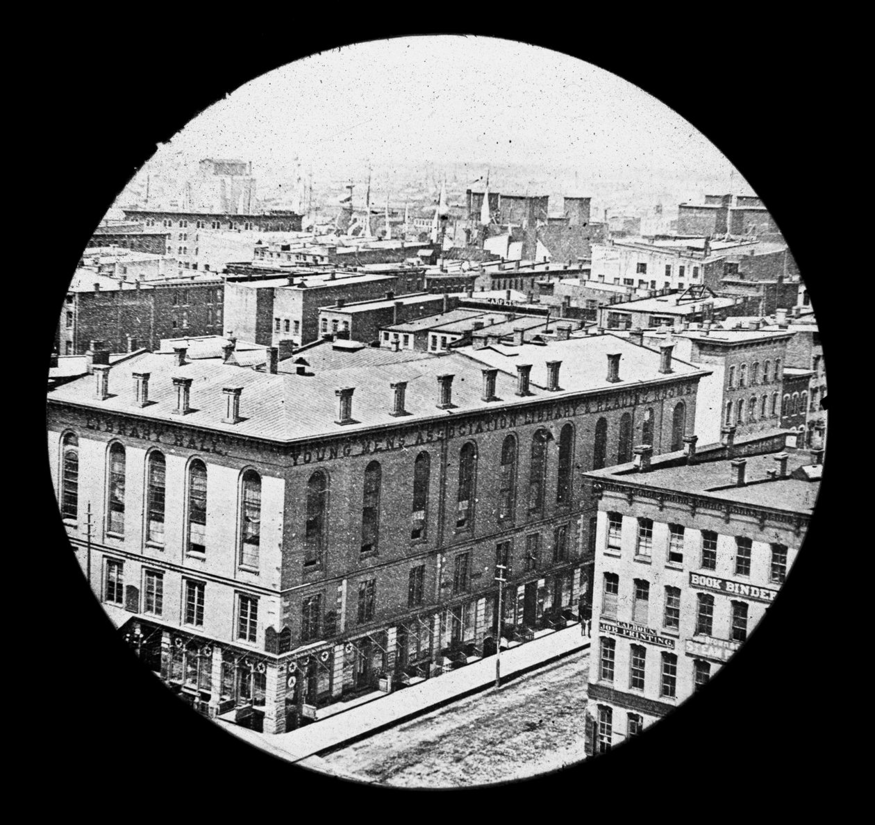Northwest view from the courthouse before the Chicago Fire of 1871 by American Photographer