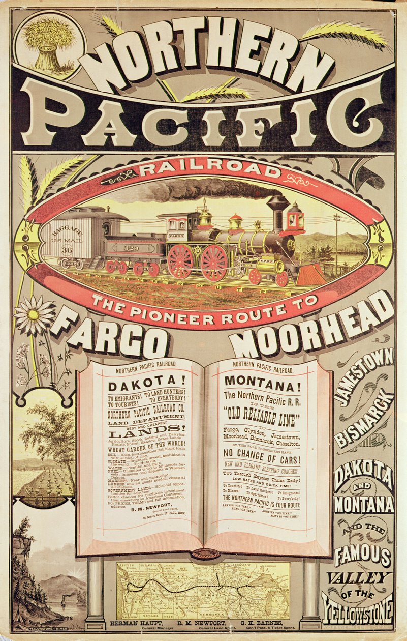 Advertisement for the Northern Pacific Railroad by American School