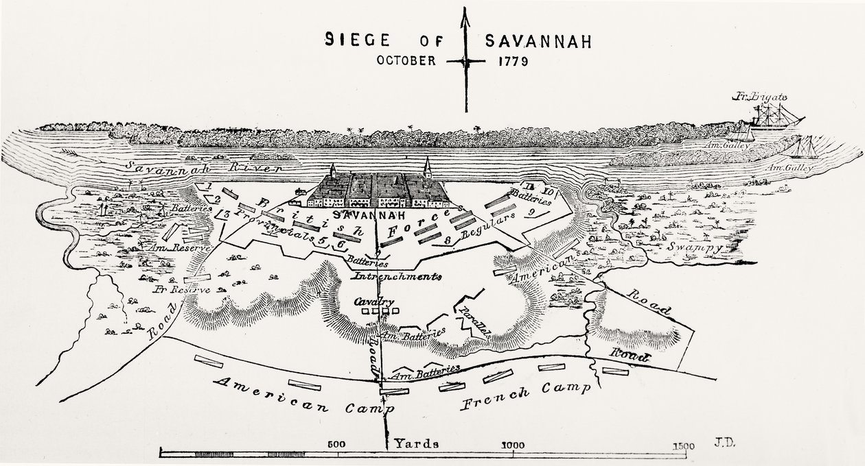 Plan of the Siege of Savannah, October 1779 by American School