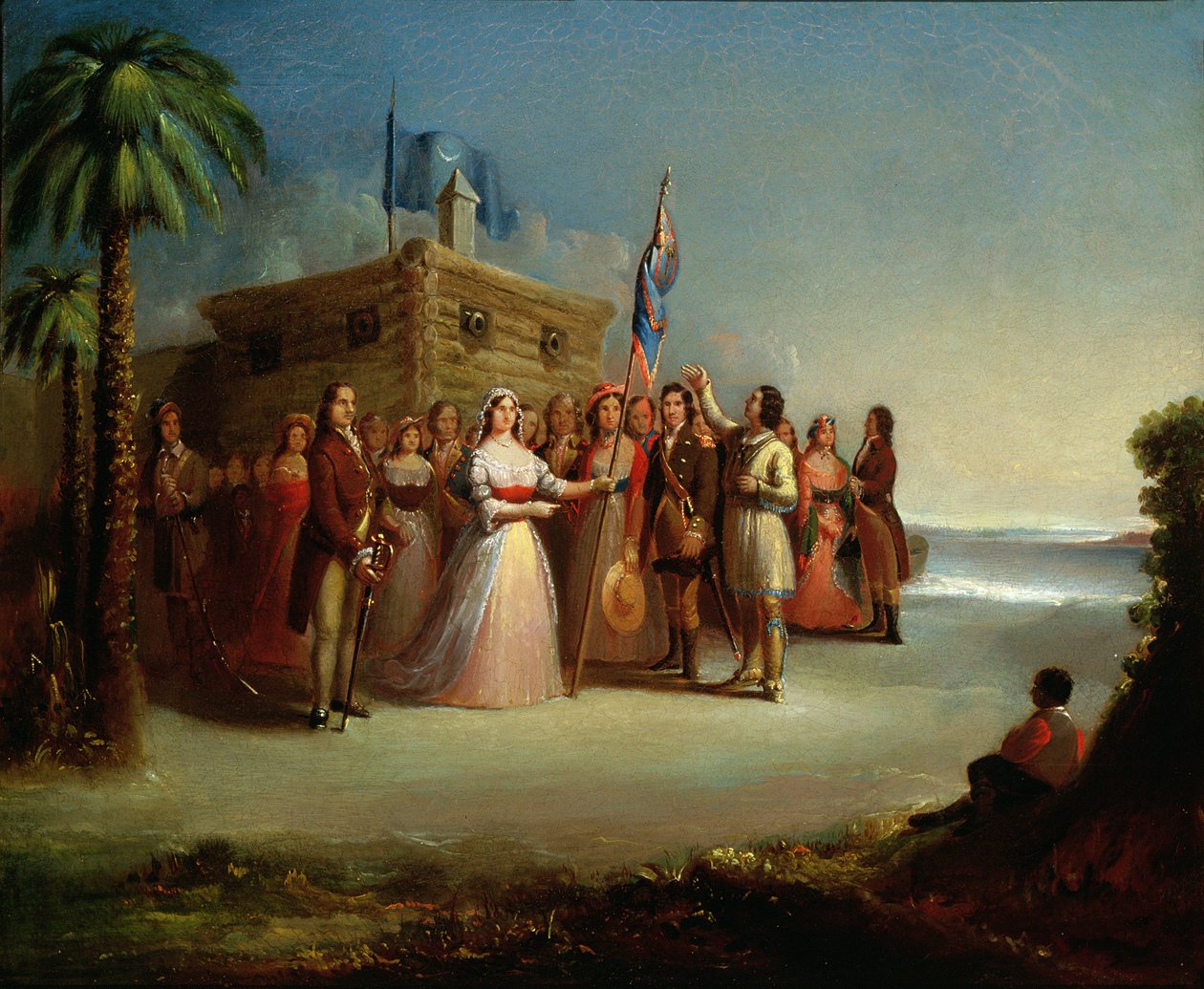 Presentation of the Colours to Colonel W. Moultrie by American School