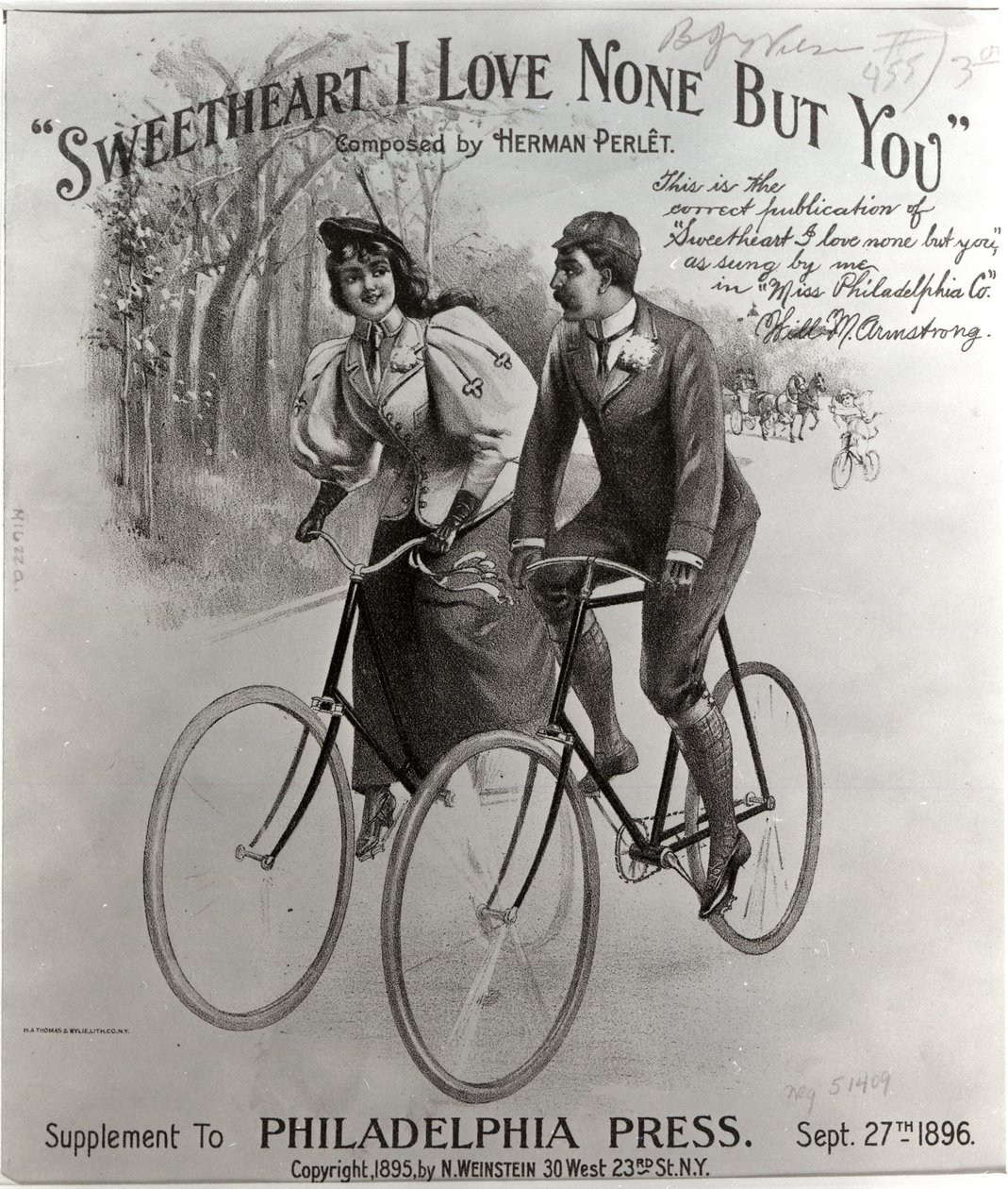 Sweetheart I Love None But You [sheet music cover], 1896 by American School