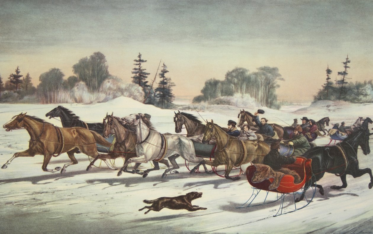Trotting Cracks on The Snow by American School
