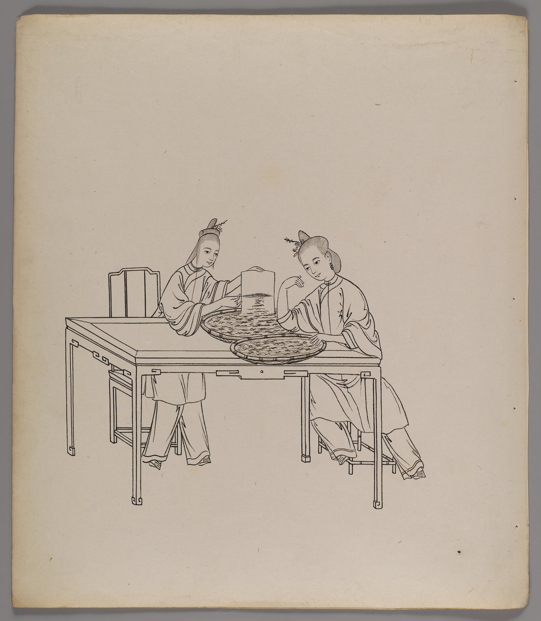 Album of separate leaves: Silk Cultivation and Production by Chinese School