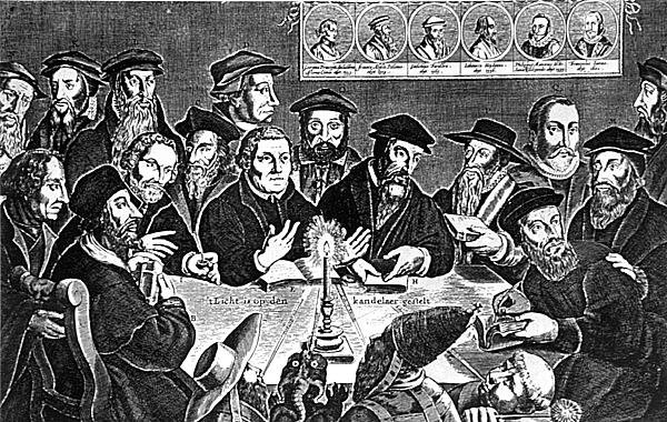 Meeting of Martin Luther and Pope Leo X by Dutch School
