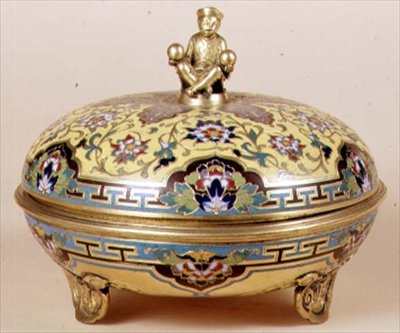 Bowl with champleve enamel decoration, c.1870 by English School