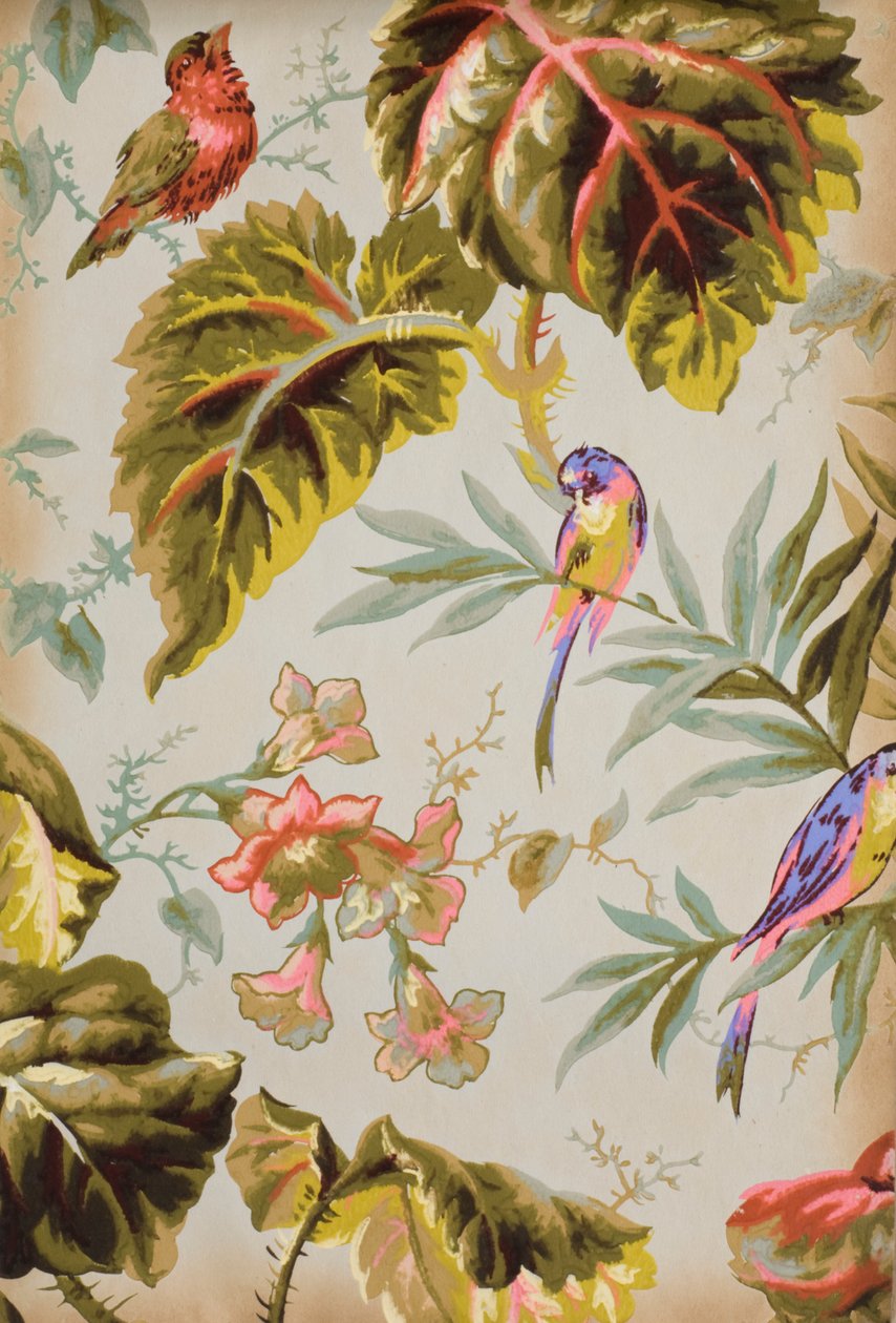 Cropped Page from a Wallpaper Sample Book, 1885-90 by English School