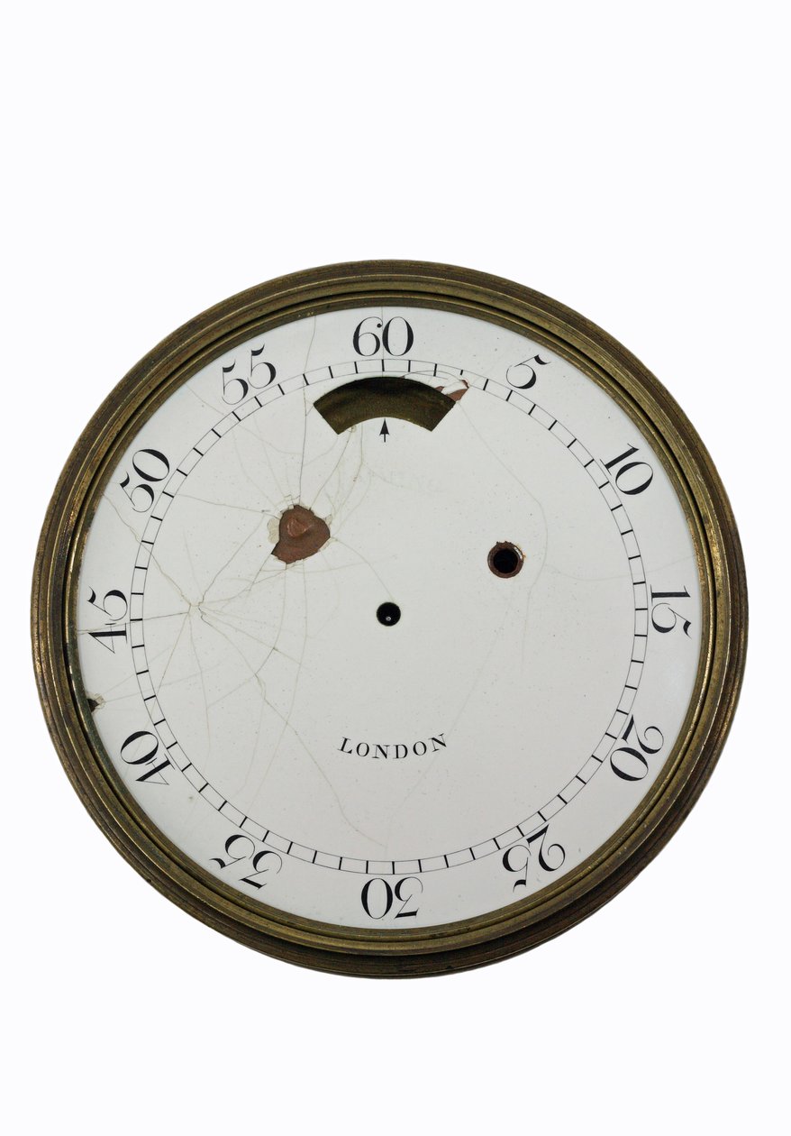 Enamel dial of Cummings timekeeper by English School