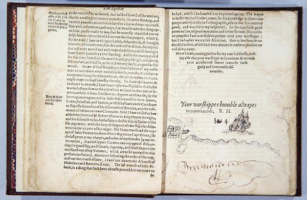 Leaves 3v & 4r, from Divers Voyages Touching the Discouerie of America... 1582 by English School