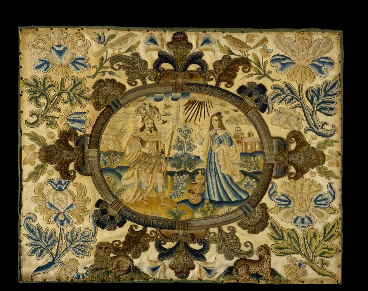 Needlework Picture by English School
