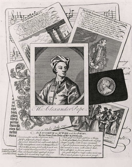 Satire on the Works of Alexander Pope (1688-1744) by English School