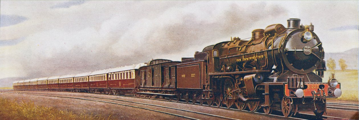 Super Pacific of the Northern Railway of France, illustration from The Wonder Book of Railways, fourteenth edition edited by Harry Golding, 1929 by English School
