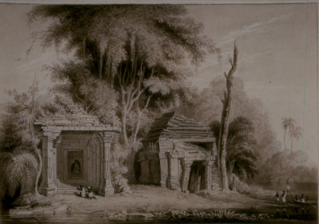Temples of Gunga Bheou by English School