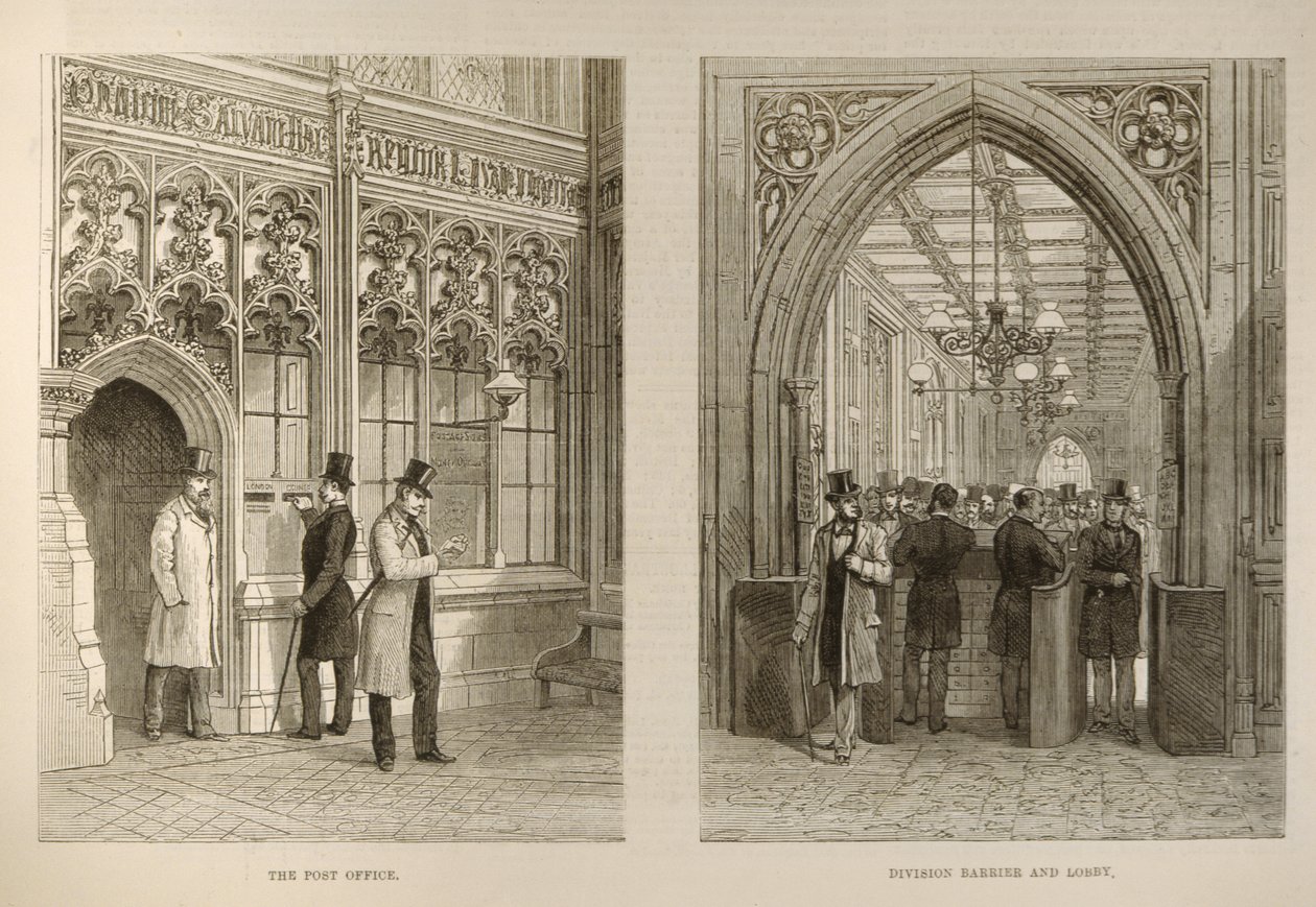 The House of Commons: The Post Office and the Division Barrier and Lobby by English School