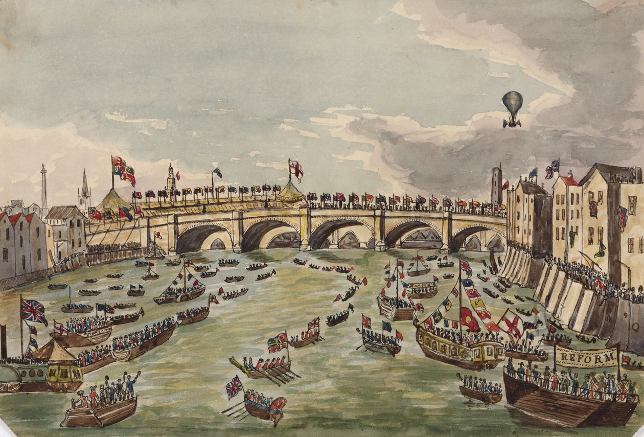 The Opening of New London Bridge, 1st August 1831 by English School