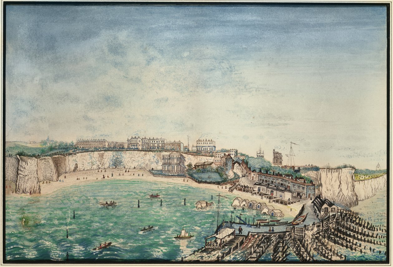 View of the Beach and Harbour at Broadstairs, Kent, c.1830 by English School
