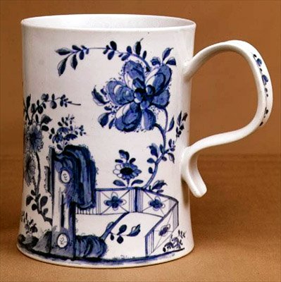 Worcester Blue and White Tankard by English School