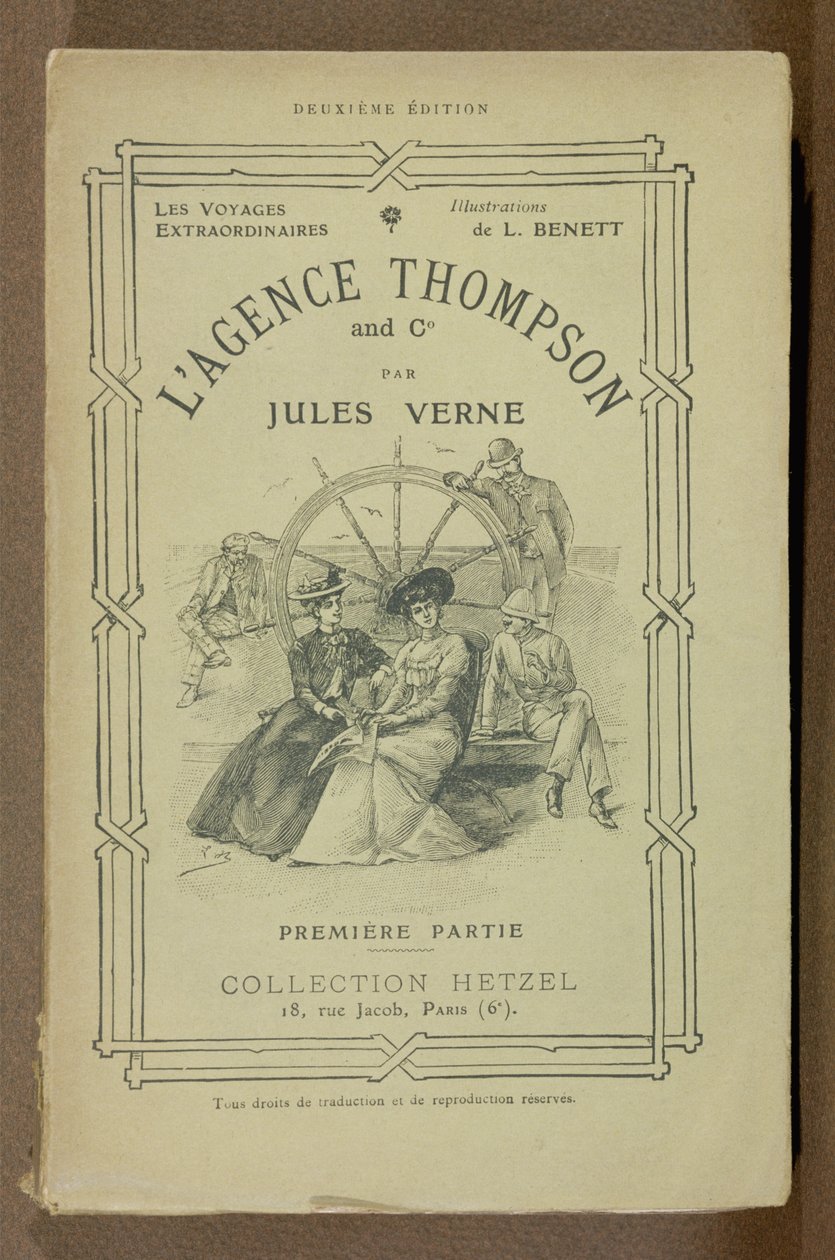 Book Cover of The Thompson Travel Agency by Jules Verne by French School
