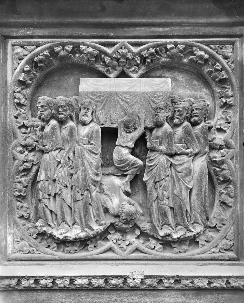 Burial of the Virgin, quatrefoil from the apse of the cathedral by French School