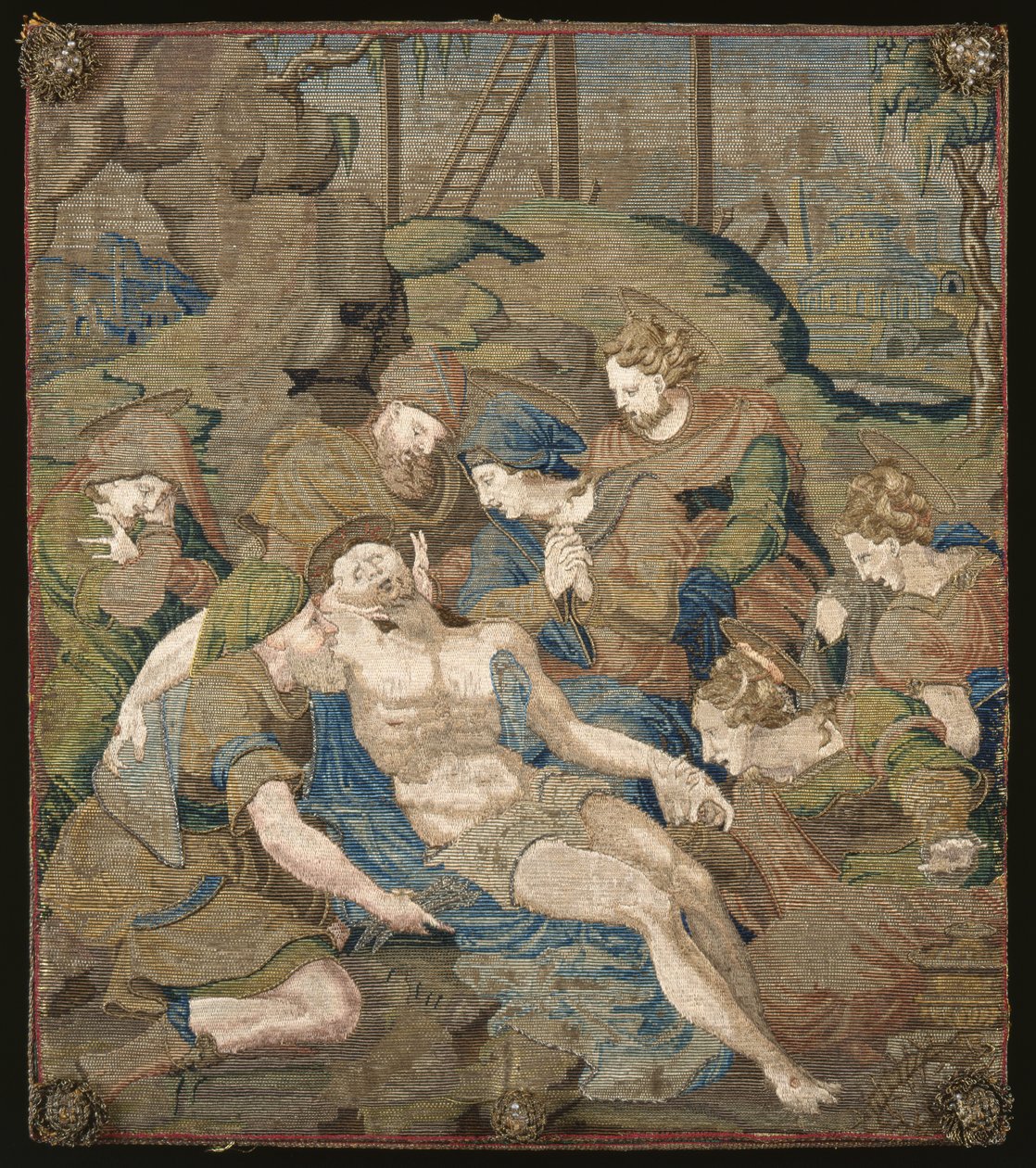 Lid of a Casket Showing the Deposition from the Cross by French School