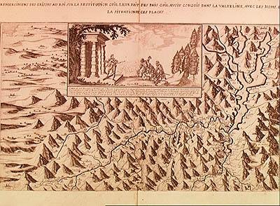 Map of Valteline, returned to the Swiss by Louis XIII, King of France and Navarre, 1626 by French School