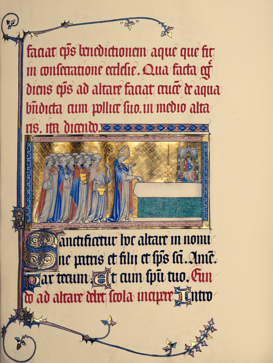 Dedication of a Church, from the Metz Pontifical by French School